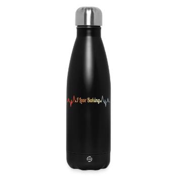 I Love Baking Heartline ECG - Insulated Water Bottle 500 ml - black - Front