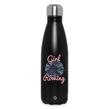 Rowing Girl - Insulated Water Bottle 500 ml - black - Front