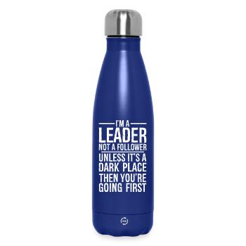 I'm a leader not a follower funny shirt - Insulated Water Bottle 500 ml - dark blue  - Front
