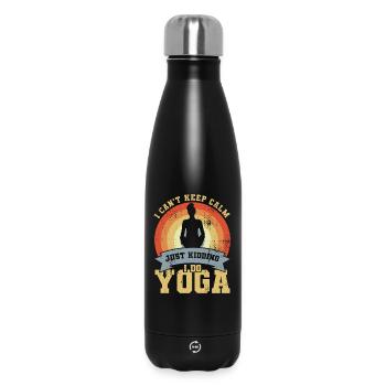 Blague sur le yoga - Bouteille isotherme 500 ml - noir - Devant