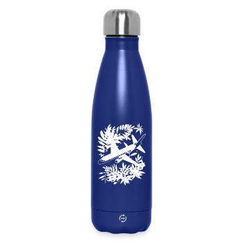 Airplane Comic Style - Insulated Water Bottle 500 ml - dark blue  - Front