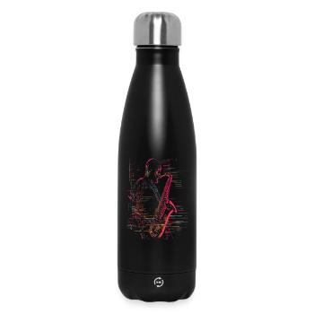 Saxophonspieler Line Art - Thermosflasche 500 ml - Schwarz - Vorne
