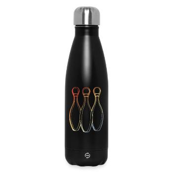 Bowling Sketch Retro Look - Insulated Water Bottle 500 ml - black - Front