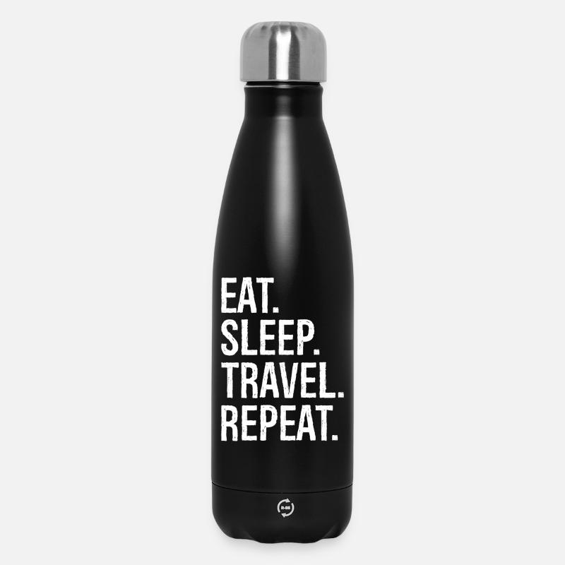 Manger dormir Voyager Répéter - Bouteille isotherme 500 ml - noir