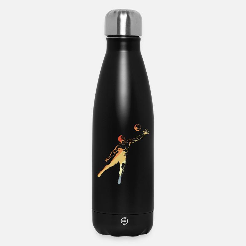 Vintage Volleyballer - Thermosflasche 500 ml - Schwarz