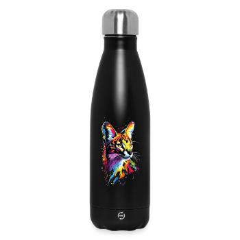 Serval Big Cat Africa Savannah Leopard Cats - Insulated Water Bottle 500 ml - black - Front
