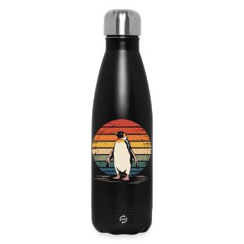 Vintage Penguin Sunset Design - Insulated Water Bottle 500 ml - black - Front