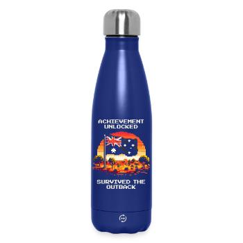 Achievement: Outback Survived | Australia - Insulated Water Bottle 500 ml - dark blue  - Front