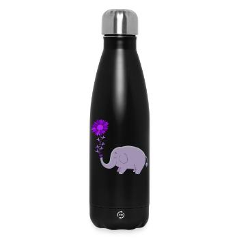 Mignon éléphant fleur magie - Bouteille isotherme 500 ml - noir - Devant