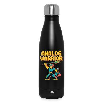 Analog Warrior Pop Culture Retro Video Game - Insulated Water Bottle 500 ml - black - Front