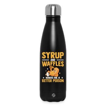 Sirop et gaufres Viennoiseries sucrées Crêpes - Bouteille isotherme 500 ml - noir - Devant