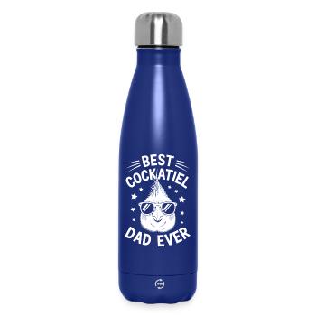 calopsitte disant papa cockatiel cadeau - Bouteille isotherme 500 ml - bleu foncé  - Devant