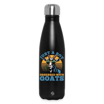 Funny Farm Animal Goat - Insulated Water Bottle 500 ml - black - Front