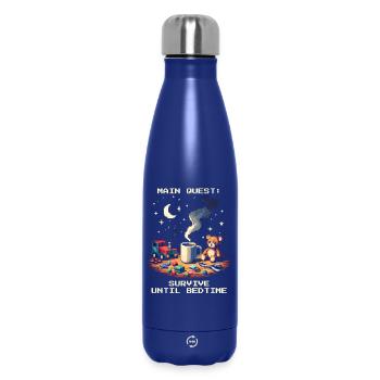Main Quest: Survival to Bedtime | Parents - Insulated Water Bottle 500 ml - dark blue  - Front