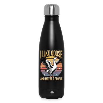 Drôle d’oiseau oie - Bouteille isotherme 500 ml - noir - Devant
