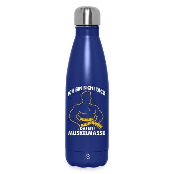 Muskeln statt Masse Spruch - Thermosflasche 500 ml - Dunkelblau  - Vorne