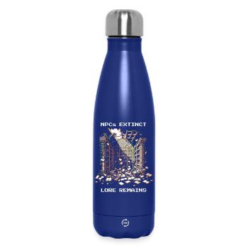 NPCs gone, lore stays | Post-apocalyptic - Insulated Water Bottle 500 ml - dark blue  - Front