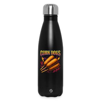Corn Dogs Favorite Food Funny Weird Corn Dog - Insulated Water Bottle 500 ml - black - Front