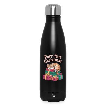 Doux dormeur de Noël ronronnant - Bouteille isotherme 500 ml - noir - Devant