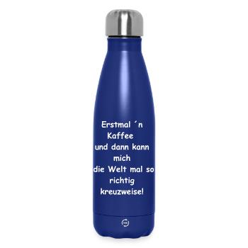 Kaffee zuerst Spruch - Thermosflasche 500 ml - Dunkelblau  - Vorne