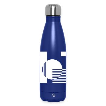 Geometric Mono Circle Stripes - Insulated Water Bottle 500 ml - dark blue  - Front