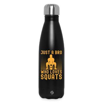 Fitness Fanatics Bro Who Loves Squats Calisthenics - Insulated Water Bottle 500 ml - black - Front