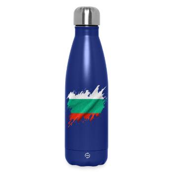 Bulgarische Flagge im zerrissenen Stil - Thermosflasche 500 ml - Dunkelblau  - Vorne