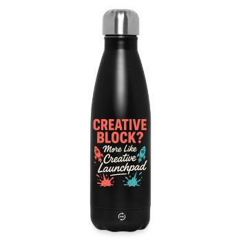 Creative Mindset, Artist Humor, More Chaos - Insulated Water Bottle 500 ml - black - Front