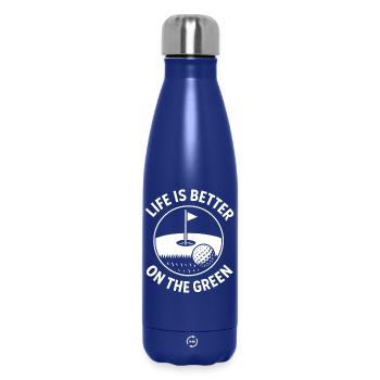 La vie est meilleure sur la citation de golf verte - Bouteille isotherme 500 ml - bleu foncé  - Devant