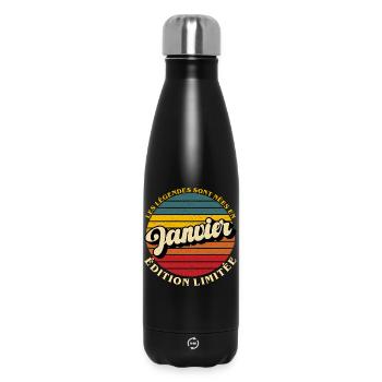 Legenden wurden im Januar geboren Jubiläum - Thermosflasche 500 ml - Schwarz - Vorne