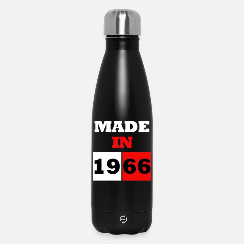 Made in 1966 Anniversary - Insulated Water Bottle 500 ml - black