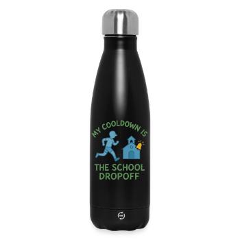 Laufende Mama, Papa, Joggende Eltern - Thermosflasche 500 ml - Schwarz - Vorne