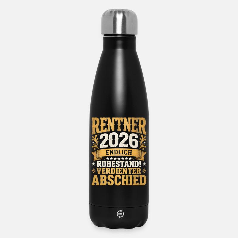 Retraités 2026 Retraite bien méritée Adieu - Bouteille isotherme 500 ml - noir