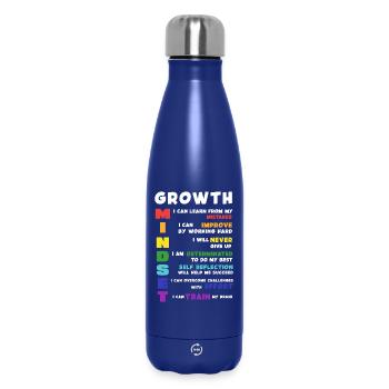 Growth Mindset Acronym Poster - Insulated Water Bottle 500 ml - dark blue  - Front