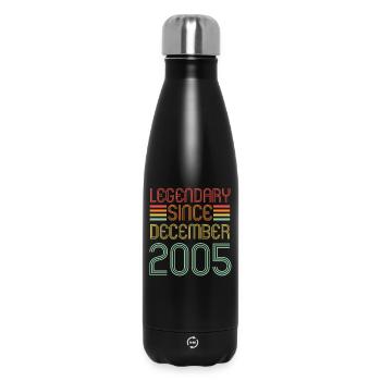 Legendär seit Dezember 2005, Retro, Geburtstag - Thermosflasche 500 ml - Schwarz - Vorne