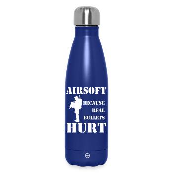 Airsoft Truth: Real Bullets Hurt - Insulated Water Bottle 500 ml - dark blue  - Front