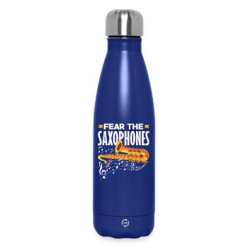 Fear The Saxophones Saxophonist Jazz Hobby Band - Thermosflasche 500 ml - Dunkelblau  - Vorne