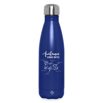 Anatomie d’un chat – tout est duveteux - Bouteille isotherme 500 ml - bleu foncé  - Devant