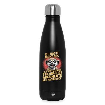 Erdmännchen stichhaltige Argumente Gag - Thermosflasche 500 ml - Schwarz - Vorne