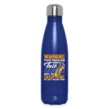May parlez du saxophone, saxophoniste du groupe de jazz - Bouteille isotherme 500 ml - bleu foncé  - Devant