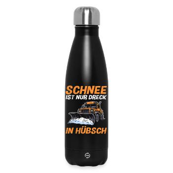 Schneeräumer SCHNEE IST NUR DRECK IN HÜBSCH - Thermosflasche 500 ml - Schwarz - Vorne