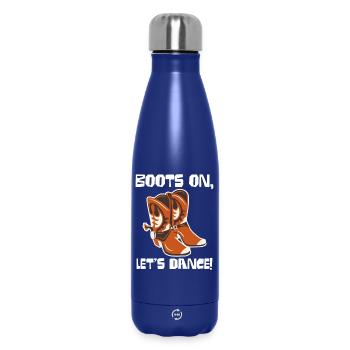 Boots On: Dancing Cowboy Boots - Insulated Water Bottle 500 ml - dark blue  - Front