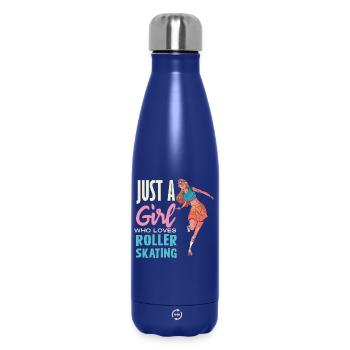 Just a Girl Loves Roller Skating - Insulated Water Bottle 500 ml - dark blue  - Front