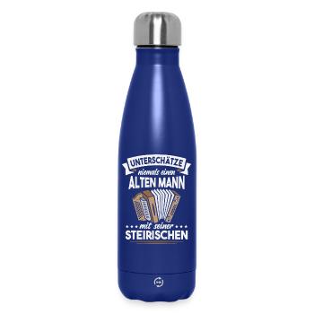 Styrian Accordion Old Man Accordion - Insulated Water Bottle 500 ml - dark blue  - Front