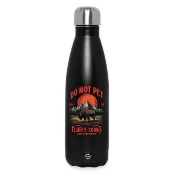 Les bisons vintage ne caressent pas les vaches duveteuses Bizons drôles - Bouteille isotherme 500 ml - noir - Devant