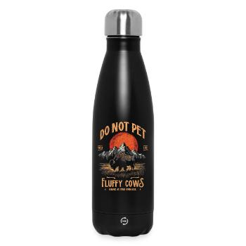 Les bisons vintage ne caressent pas les vaches duveteuses Bizons drôles - Bouteille isotherme 500 ml - noir - Devant