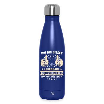 Dictons des joueurs de squash - Bouteille isotherme 500 ml - bleu foncé  - Devant