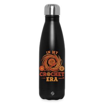 À l’époque du crochet, fil drôle d’amoureux du crochet - Bouteille isotherme 500 ml - noir - Devant