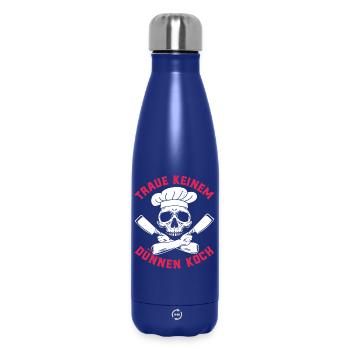 Kochen TRAUE KEINEM DÜNNEN KOCH Lustiges - Thermosflasche 500 ml - Dunkelblau  - Vorne