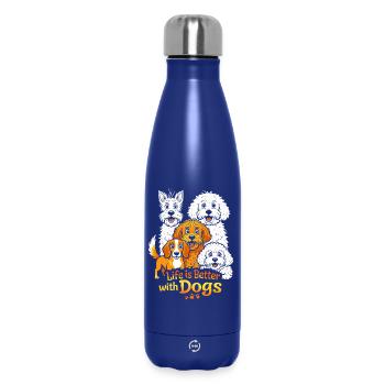 Life is Better with Dogs - Thermosflasche 500 ml - Dunkelblau  - Vorne